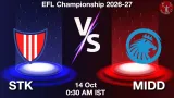 STK vs MIDD Dream11 Prediction - <small>Wed, 14 Oct 12:30 AM IST</small>