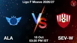 ALA vs SEV-W Dream11 Prediction - <small>Sun, 18 Oct 03:30 PM IST</small>