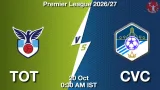 TOT vs CVC Dream11 Prediction, Preview & Updates - <small>Tue, 20 Oct 12:30 AM IST</small>