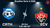 CRTH vs ECV Dream11 Prediction - <small>Tue, 20 Oct 04:30 AM IST</small>