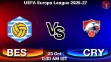 BES vs CRY Dream11 Prediction, Preview & Updates - <small>Fri, 23 Oct 12:30 AM IST</small>