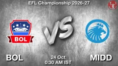 BOL vs MIDD Match Result