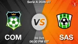 COM vs SAS Dream11 Prediction, Preview & Updates - <small>Sat, 24 Oct 06:30 PM IST</small>
