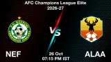 NEF vs ALAA Dream11 Prediction - <small>Mon, 26 Oct 07:15 PM IST</small>
