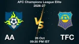 AA vs TFC Dream11 Prediction, Preview & Updates - <small>Mon, 26 Oct 09:30 PM IST</small>
