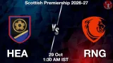 HEA vs RNG Dream11 Prediction, Preview & Updates - <small>Thu, 29 Oct 01:30 AM IST</small>