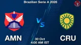 AMN vs CRU Dream11 Prediction, Preview & Updates - <small>Fri, 30 Oct 04:00 AM IST</small>