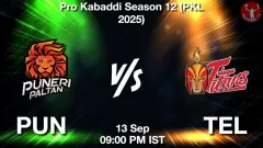PUN vs TEL Match Result