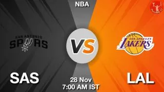 SAS vs LAL NBA Match Previews