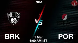 BRK vs POR NBA Match Previews