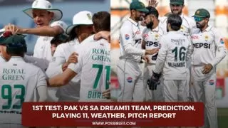 1st Test: PAK vs SA Dream11