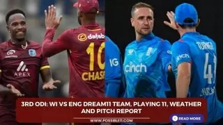 3rd ODI: WI vs ENG Dream11