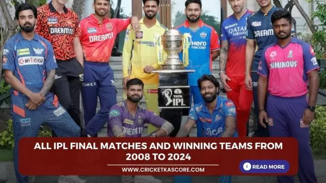 All IPL final matches and winning teams