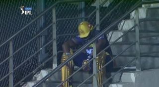 Andre Russel seemed upset after not