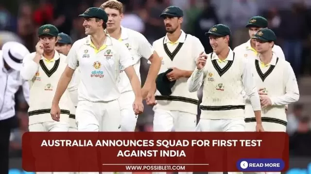 Australia announces squad for first Test against