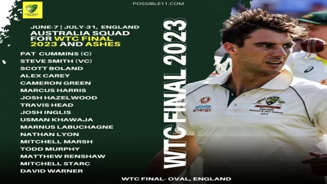 Australia squad for ICC WTC final against