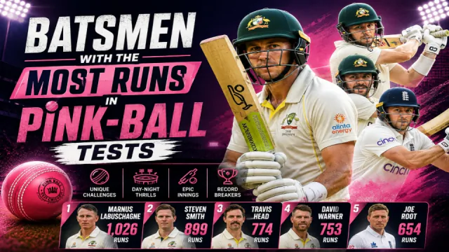 Batsmen with the most runs in Pink-ball