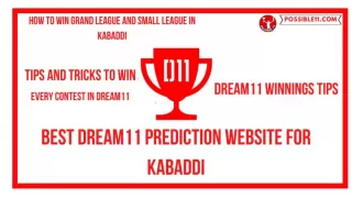 Best Dream11 Prediction Website for Kabaddi