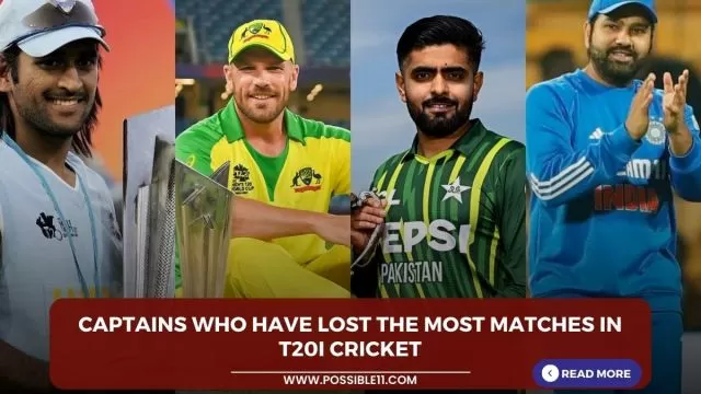 Captains who have lost the most matches