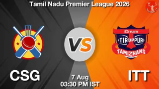 CSG vs ITT TNPL 2026 Match Preview, Head to Head, Playing XI & AI Prediction CSG vs ITT TNPL 2026 Match