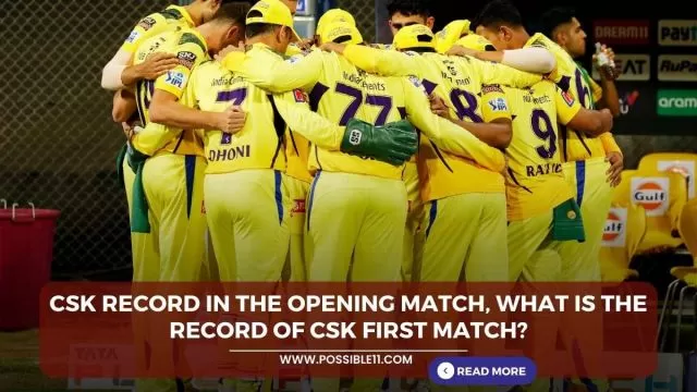 CSK record in the opening match, What