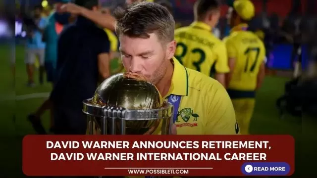 David Warner Announces Retirement, David Warner International