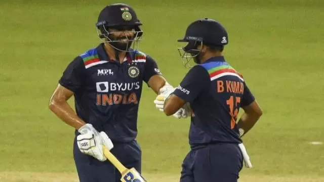 Deepak Chahar and Bhuvneshwar Kumar pull India