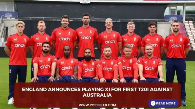 England announces playing XI for first T20I