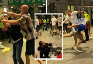 Euro 2020: Watch England fans beating