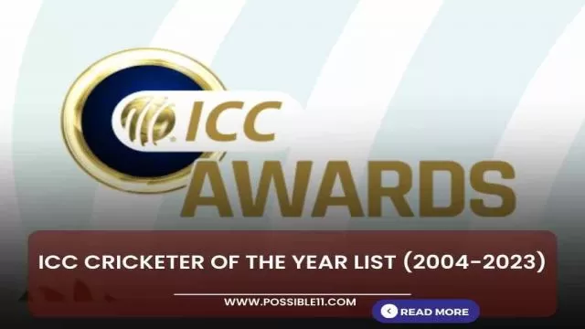 ICC Cricketer of the Year list (2004-2023) 
