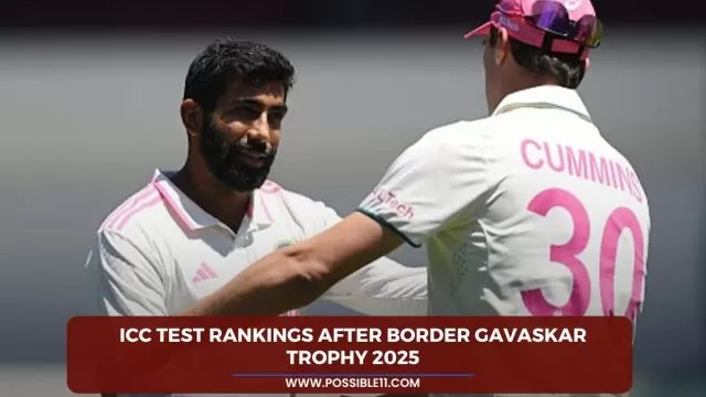 ICC Test Rankings after Border Gavaskar Trophy