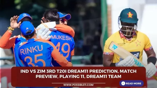 IND vs ZIM 3rd T20I Dream11 Prediction,