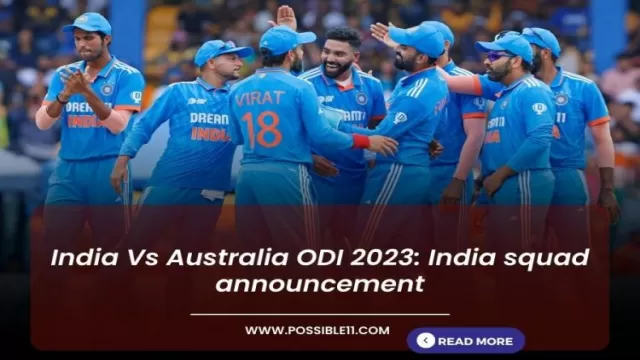 India Vs Australia ODI 2023: India squad