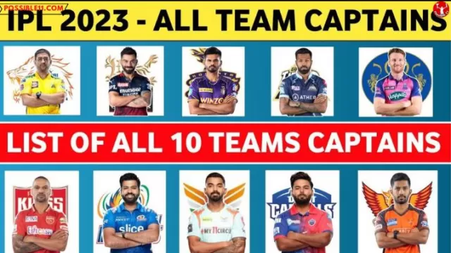 IPL 2023 All teams with Captains, stats,