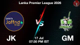 JK vs GM LPL 2026 Match Preview, Head to Head, Playing XI & AI Prediction