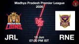 JRL vs RNE MPL 2026 Match Preview, Head to Head, Playing XI & AI Prediction