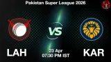 LAH vs KAR PSL 2026, Match Preview, Playing XI, Head-to-Head & AI Prediction