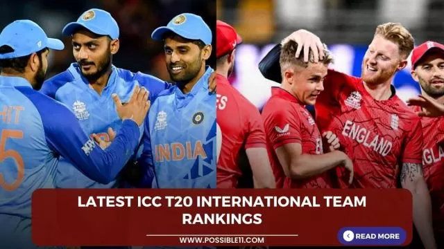 Latest ICC T20 International Team Rankings