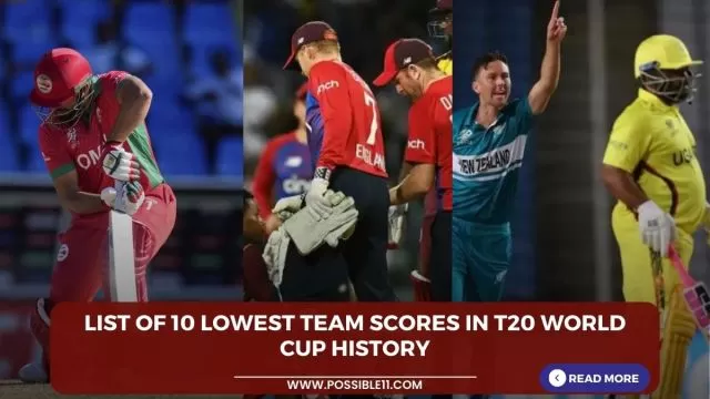 List of 10 lowest team scores in