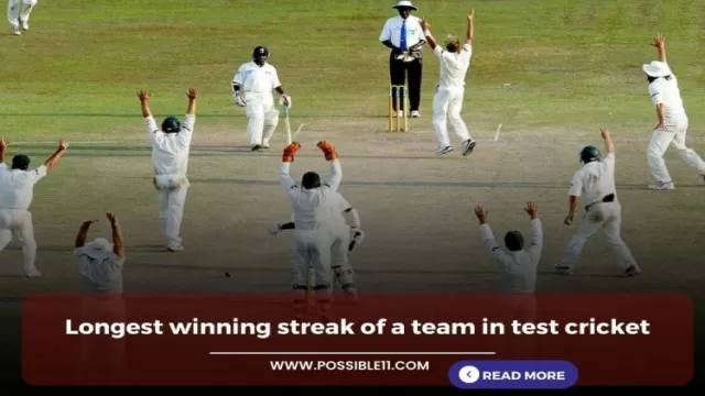 Longest winning streak of a team in