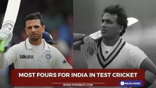 Most fours for India in Test