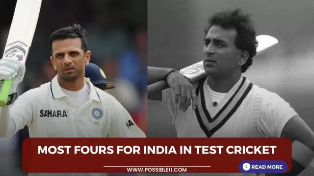 Most fours for India in Test cricket
