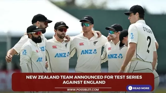 New Zealand team announced for Test series