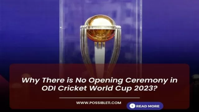 Why There is No Opening Ceremony in