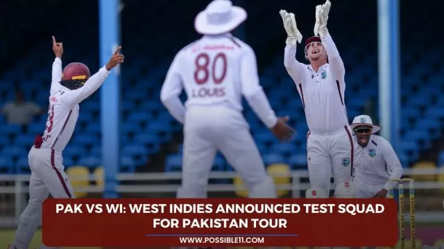 PAK vs WI: West Indies announced Test