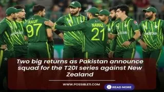 Pakistan Squad for New Zealand series