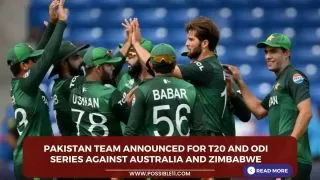 Pakistan team announced for T20 and
