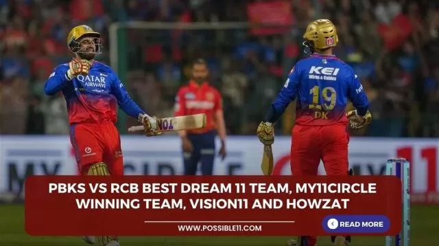 PBKS vs RCB Best Dream 11 Team,