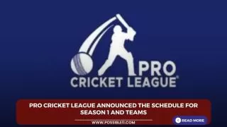 Pro Cricket League announced the schedule