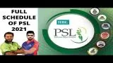PSL 2021 Schedule, Teams,